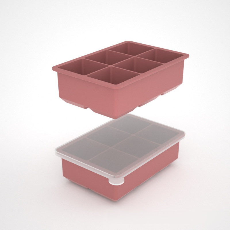 Household 4-Grid Ice Cube Tray with Lid