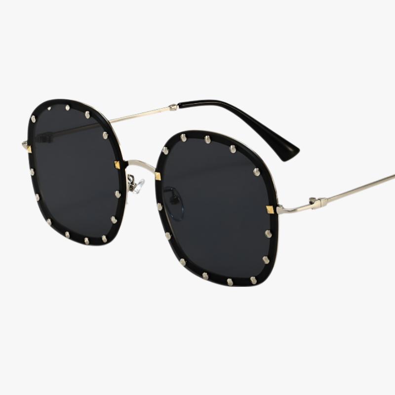 Lunettes de soleil rondes à rivets, tendance unisexe