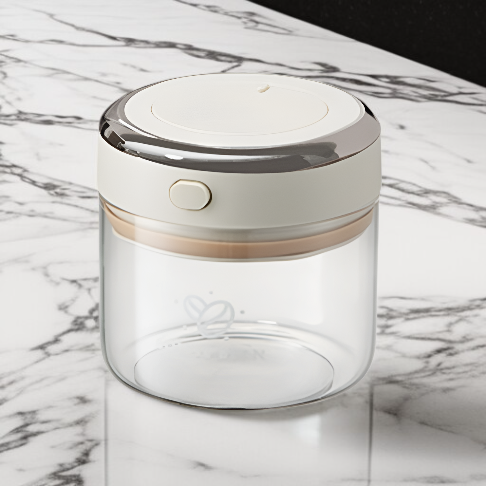 Kitchen countertop with coffee bean storage jar