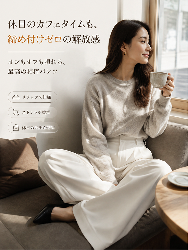 【2026秋新作】Monolly 美脚タックワイドパンツ | 3:7黄金比・高見え・ストレスフリー