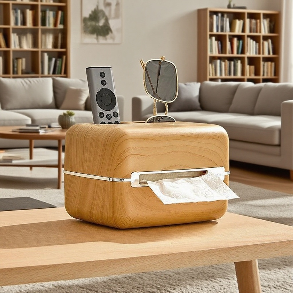 탁상 호두나무 종이 뽑기 상자