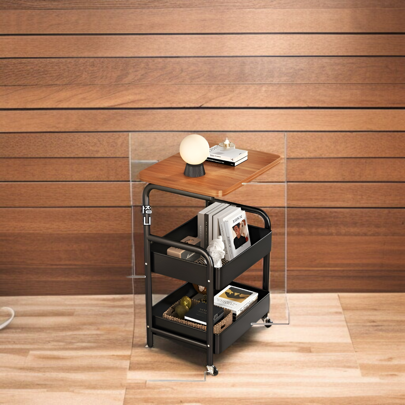 가정용 고풍 이동식 선반 다층 리어카 도르래 책꽂이 수납선반