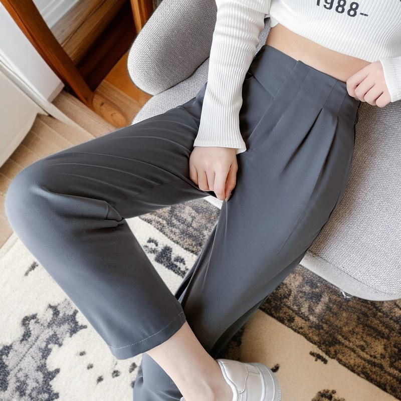 키 작은 배기팬츠 캐주얼 처짐 무바지 정장바지 여 파이프바지