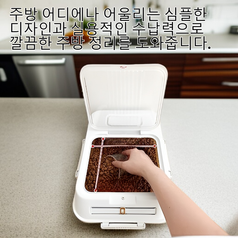 대용량 투명 쌀통 자석 타이머 부착 밀폐 방습 방충 주방 쌀 보관함