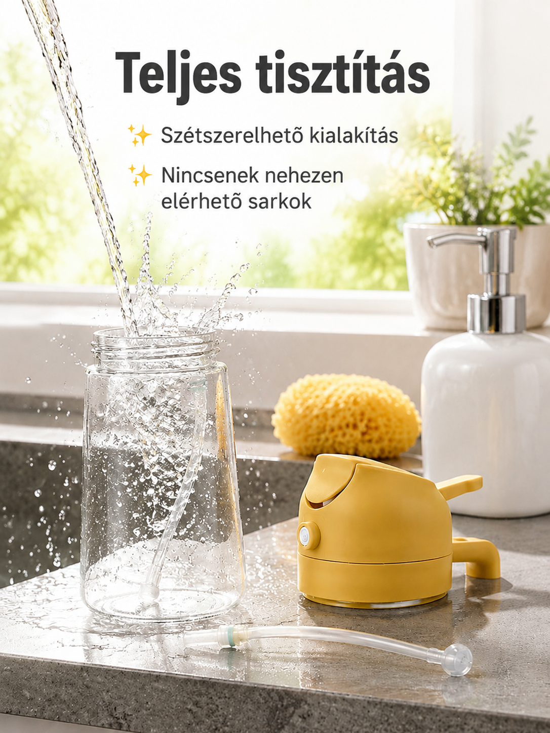 Konyhai üveg olajkiöntő