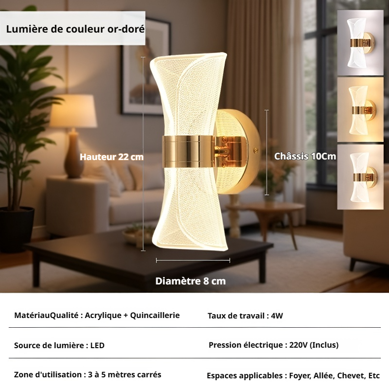 Applique murale moderne et créative pour chambre à coucher