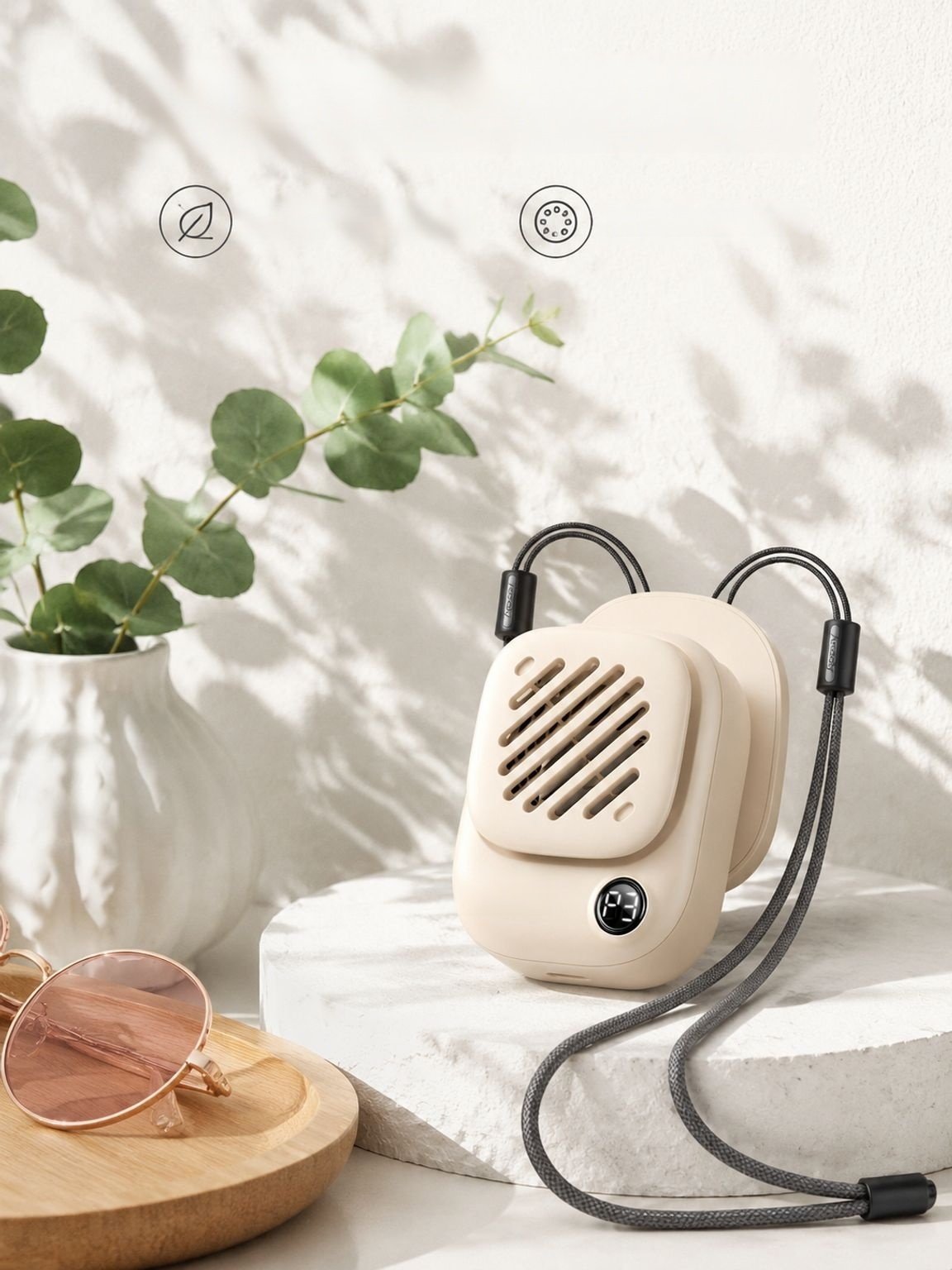 Aicool magnetic fan, small neckband, mini handheld, high speed, suitable for office, desktop, studen