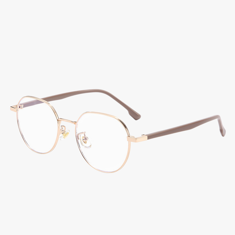 Rose Gold Irregular Metal Frame Reading Glasses