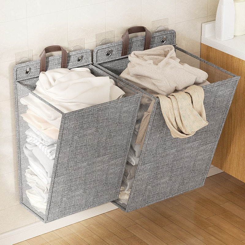 Cotton and linen dirty clothes basket foldable