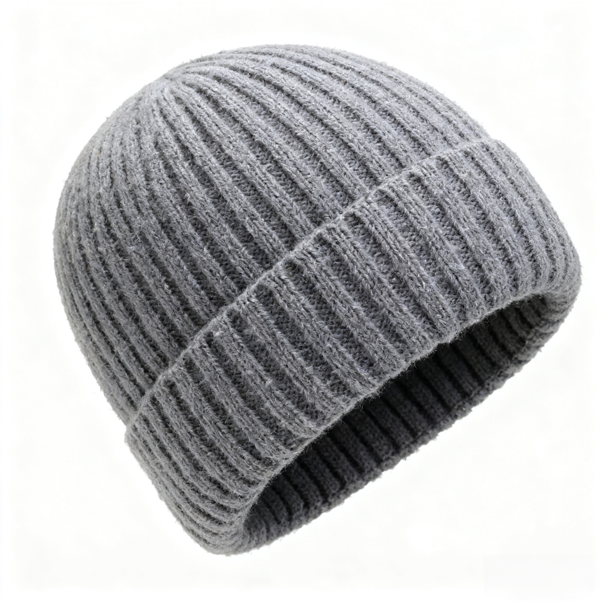 Teplý jednobarevný pletený klobouk pro muže