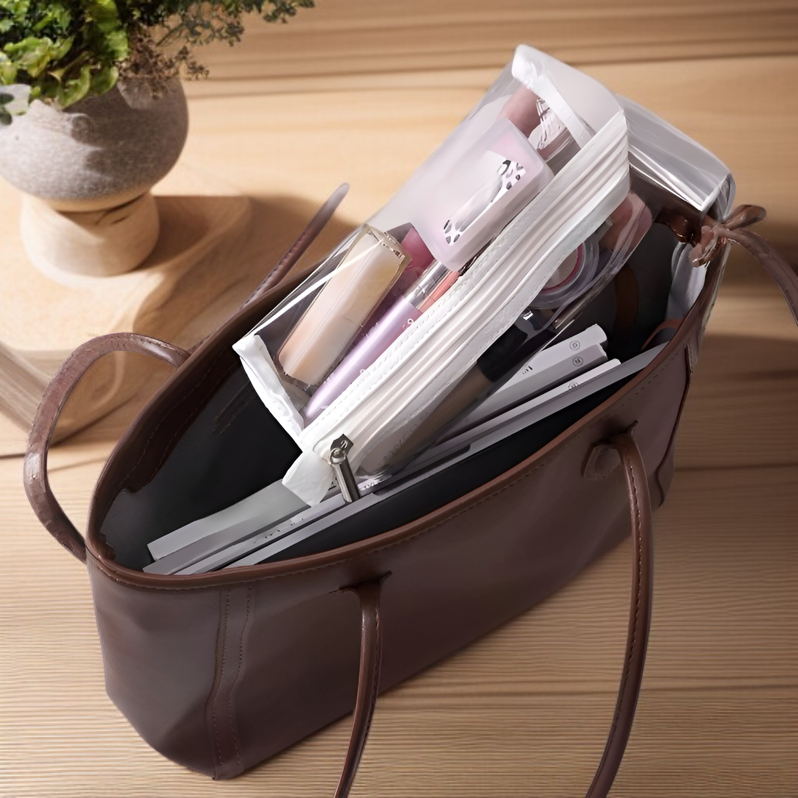 Large capacity cosmetic organizer for travel essentials