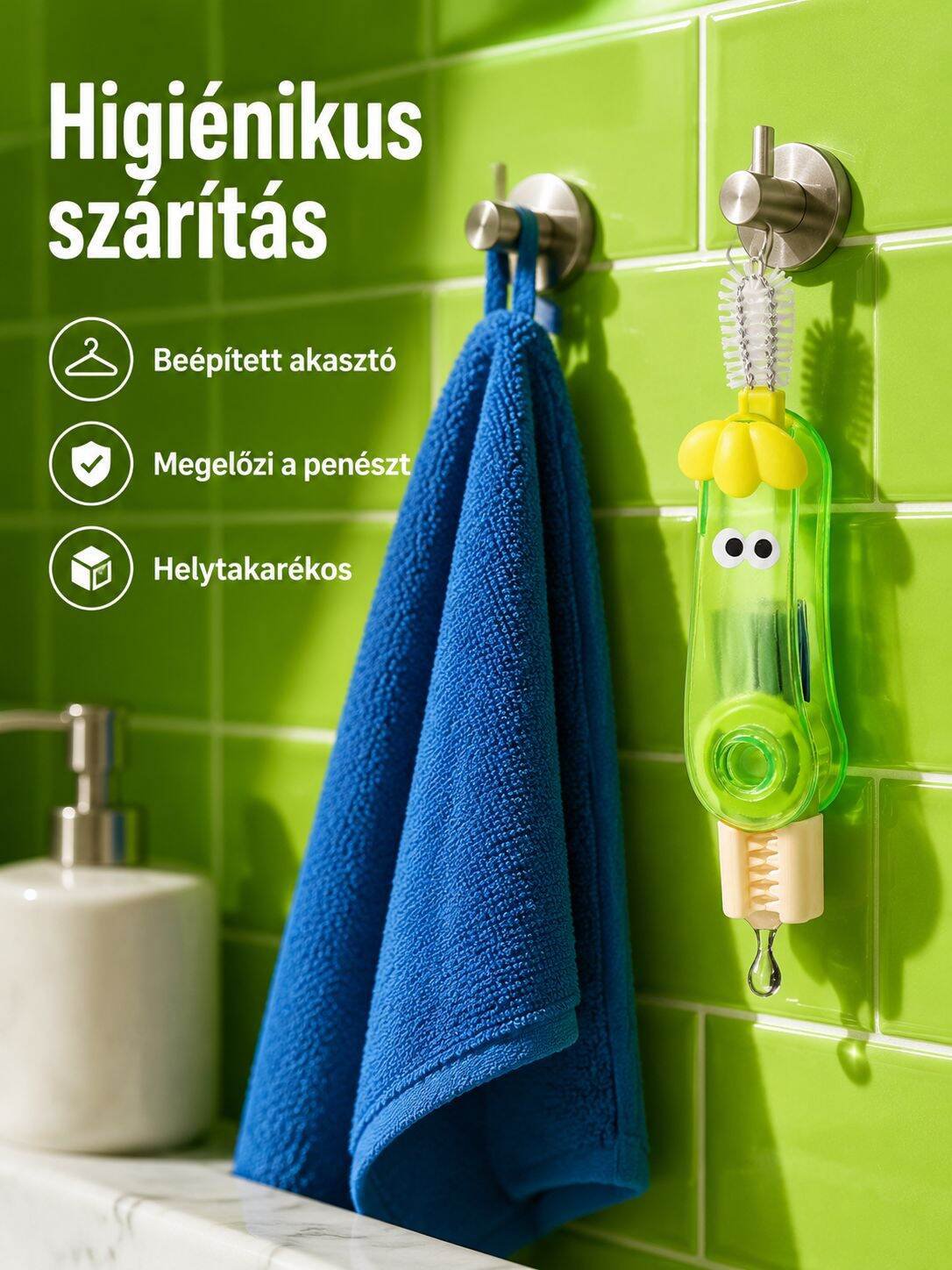 Többfunkciós padlizsán alakú pohárfedél kefe