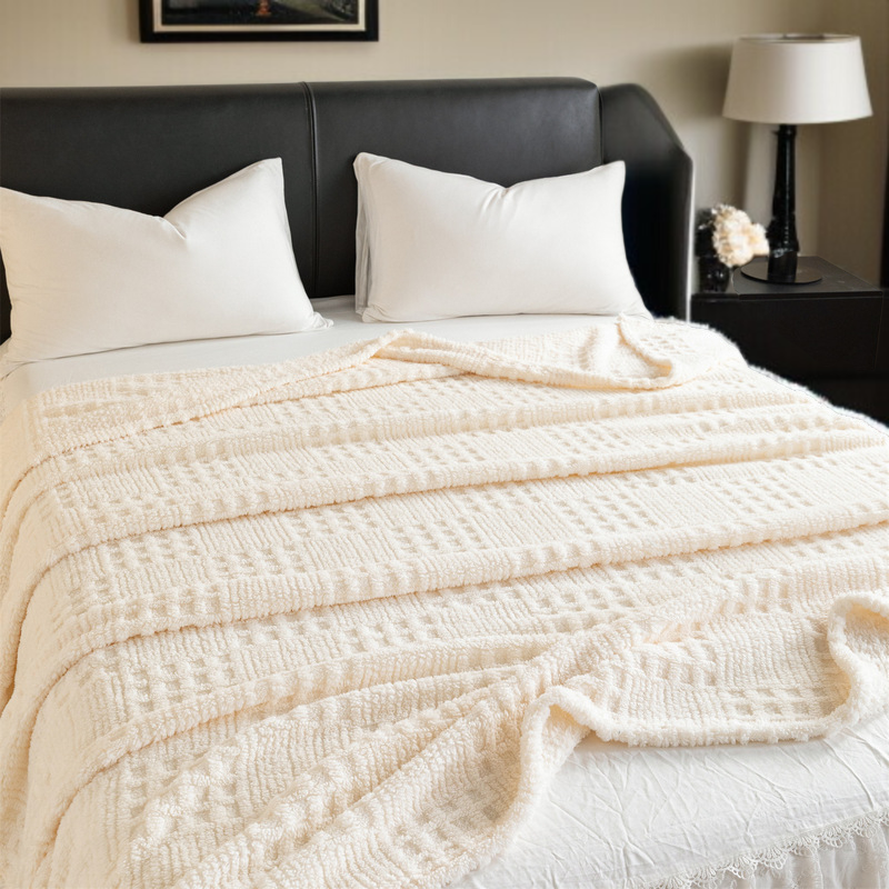 Thickened Warm Plush Blanket Cover Blanket Warm Knitted Home Padded