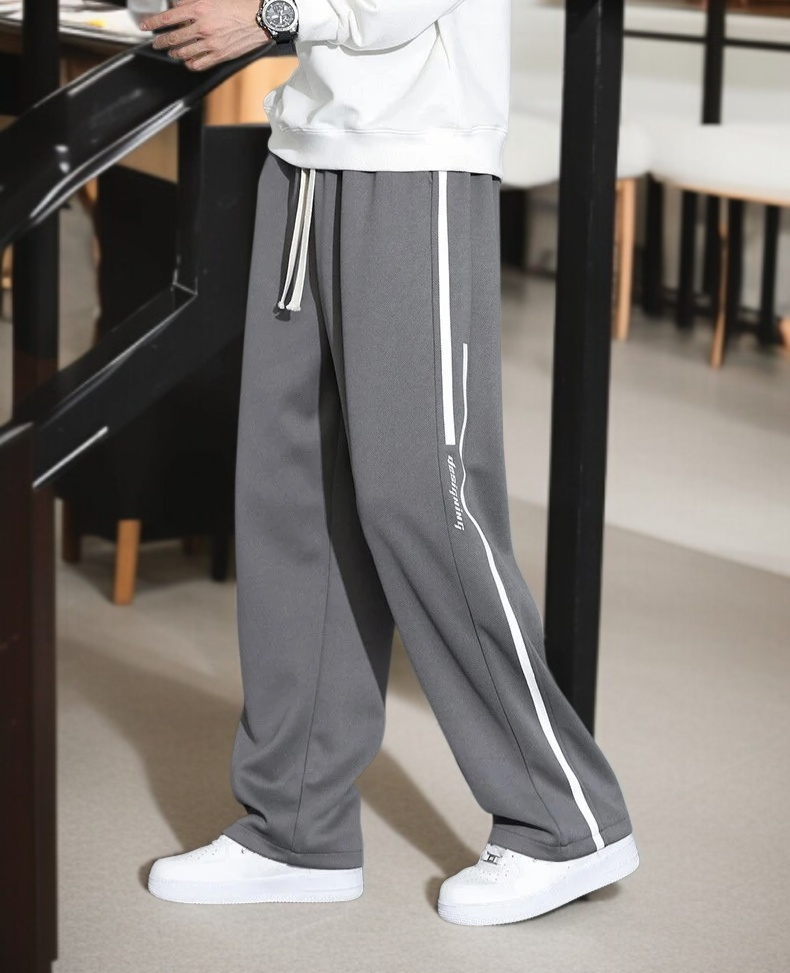 メンズ スポーツ ワイドレッグ ルーズパンツ ロングパンツ 秋冬