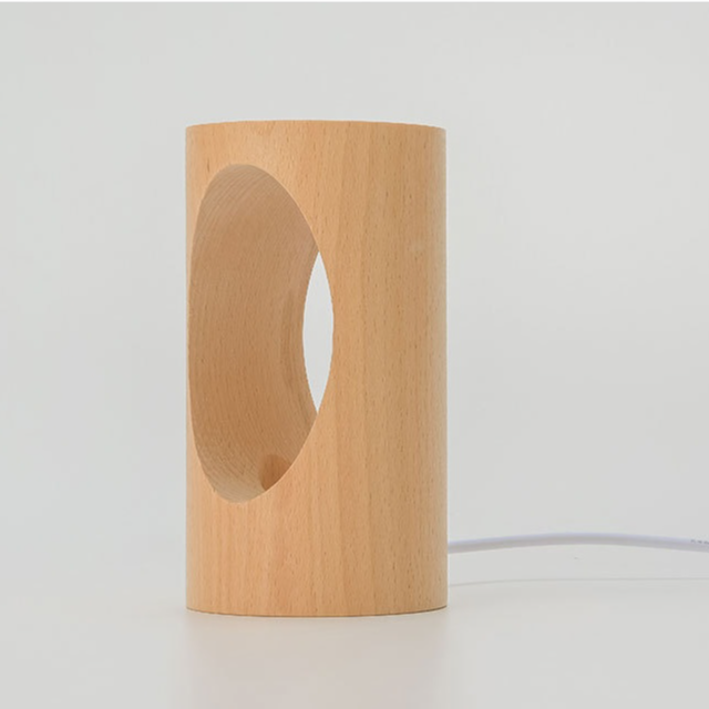 Smart Sensor Solid Wood Night Lamp