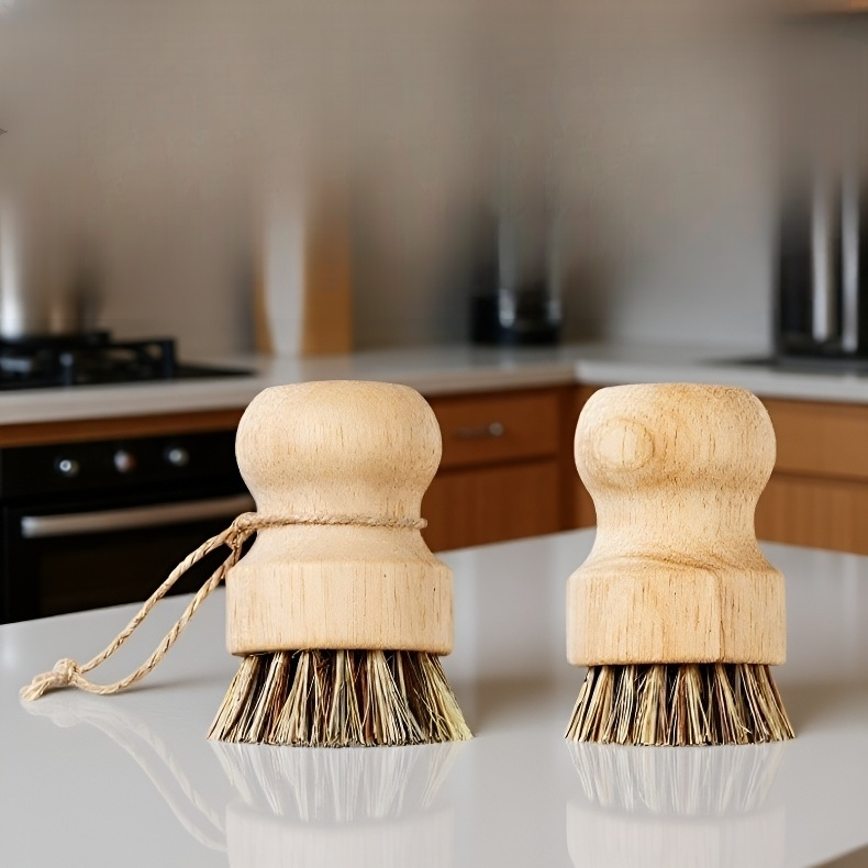 가정용 코코넛 그릇 수세미 다용도 주방 청소 도구 짧은 손잡이 천연 식물 오염 제거 브러시 설거지 브러시