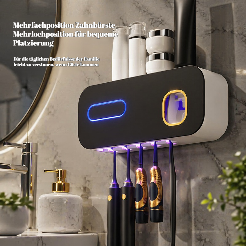 Intelligenter UV-Zahnbürsten-Sterilisator mit Wandhalterung und Zahnbürstenablage