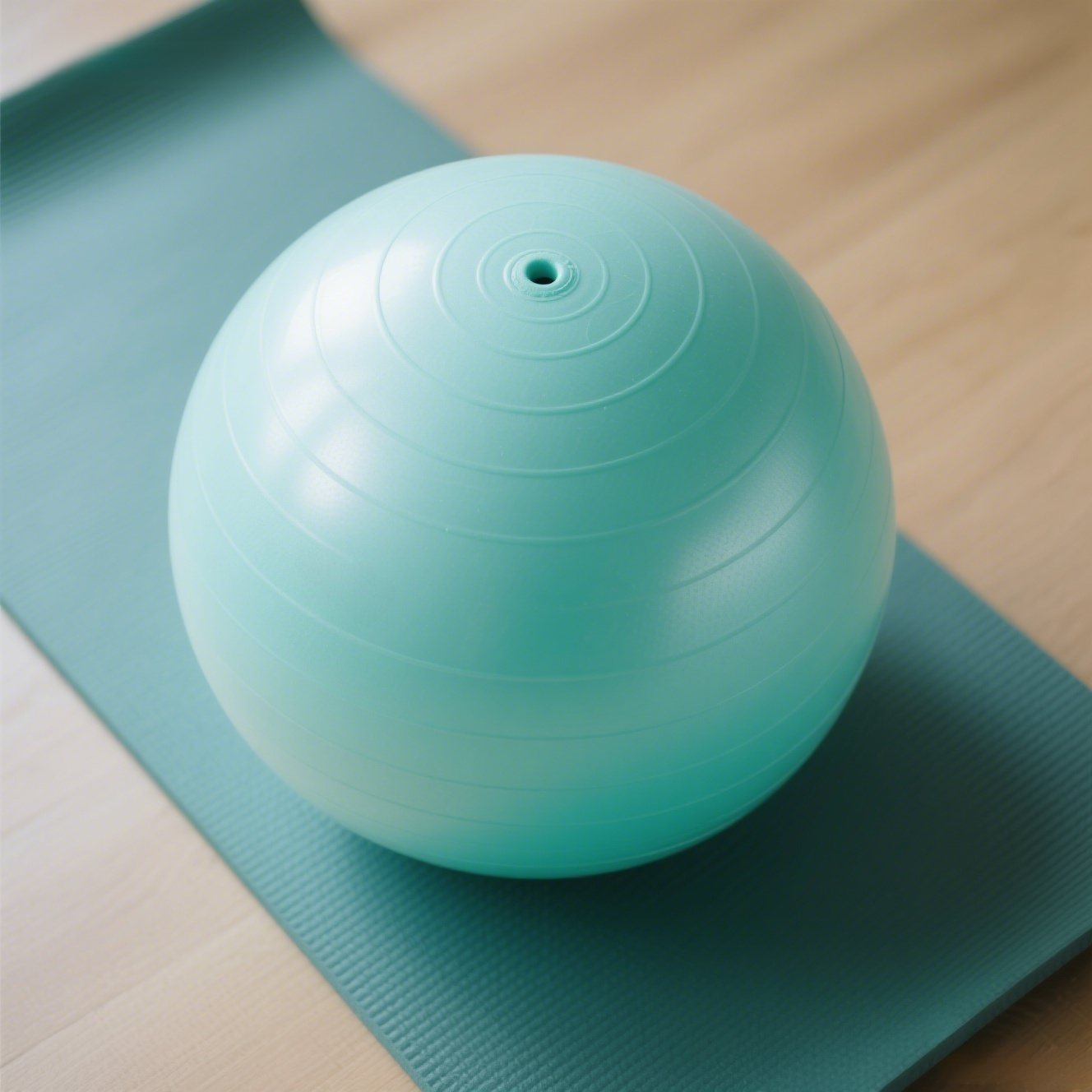 Durable anti-burst yoga ball in home gym setting