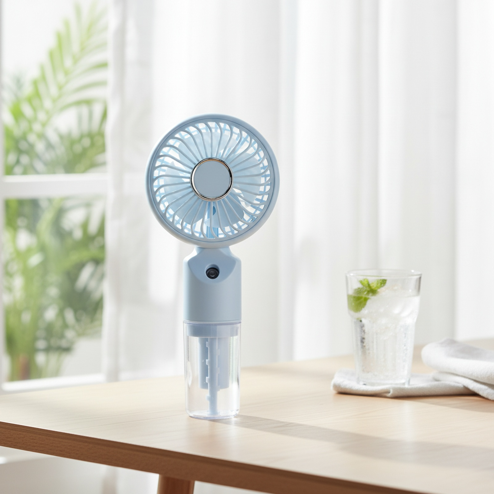 Ventilateur à pulvérisation portable, mini ventilateur de bureau rechargeable USB