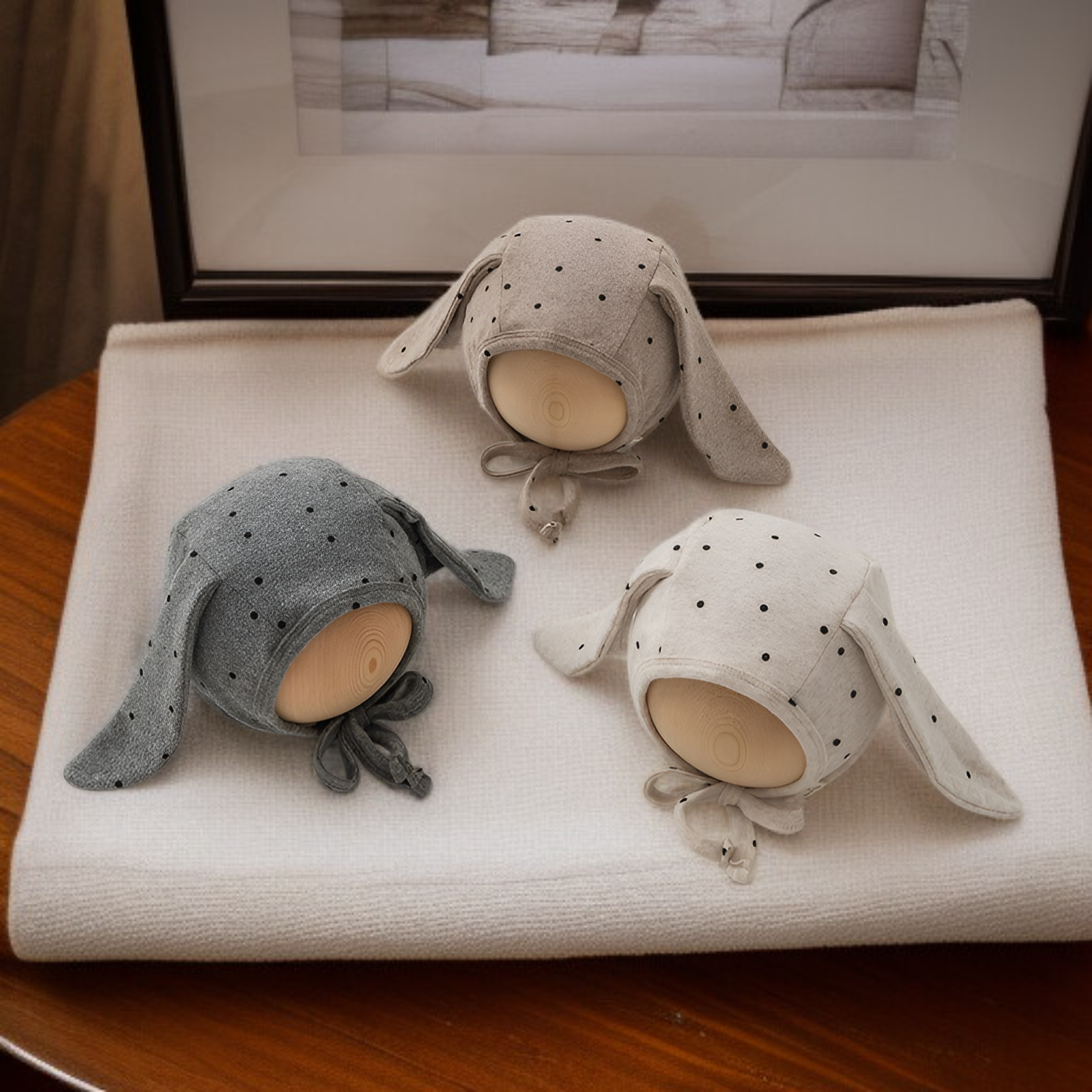 토끼 귀 아기 모자