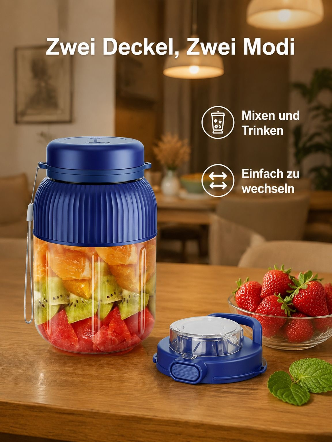 Tragbarer multifunktionaler wiederaufladbarer Entsafter