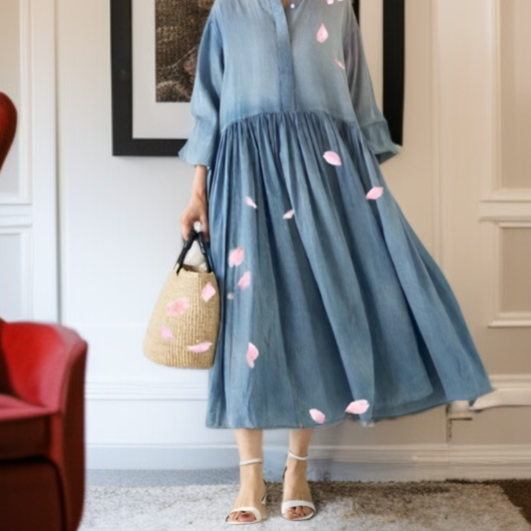 エレガントな春夏レディースドレス全体画像