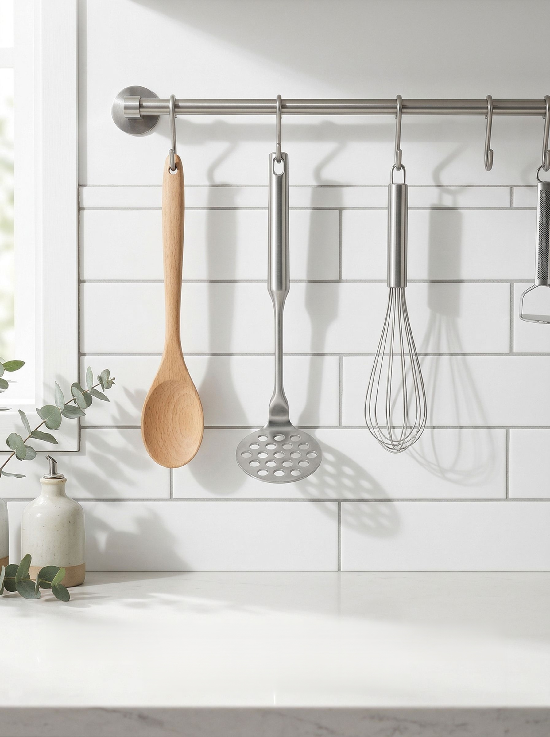 Kartoffelstampfer beim Zubereiten von Kartoffelpüree