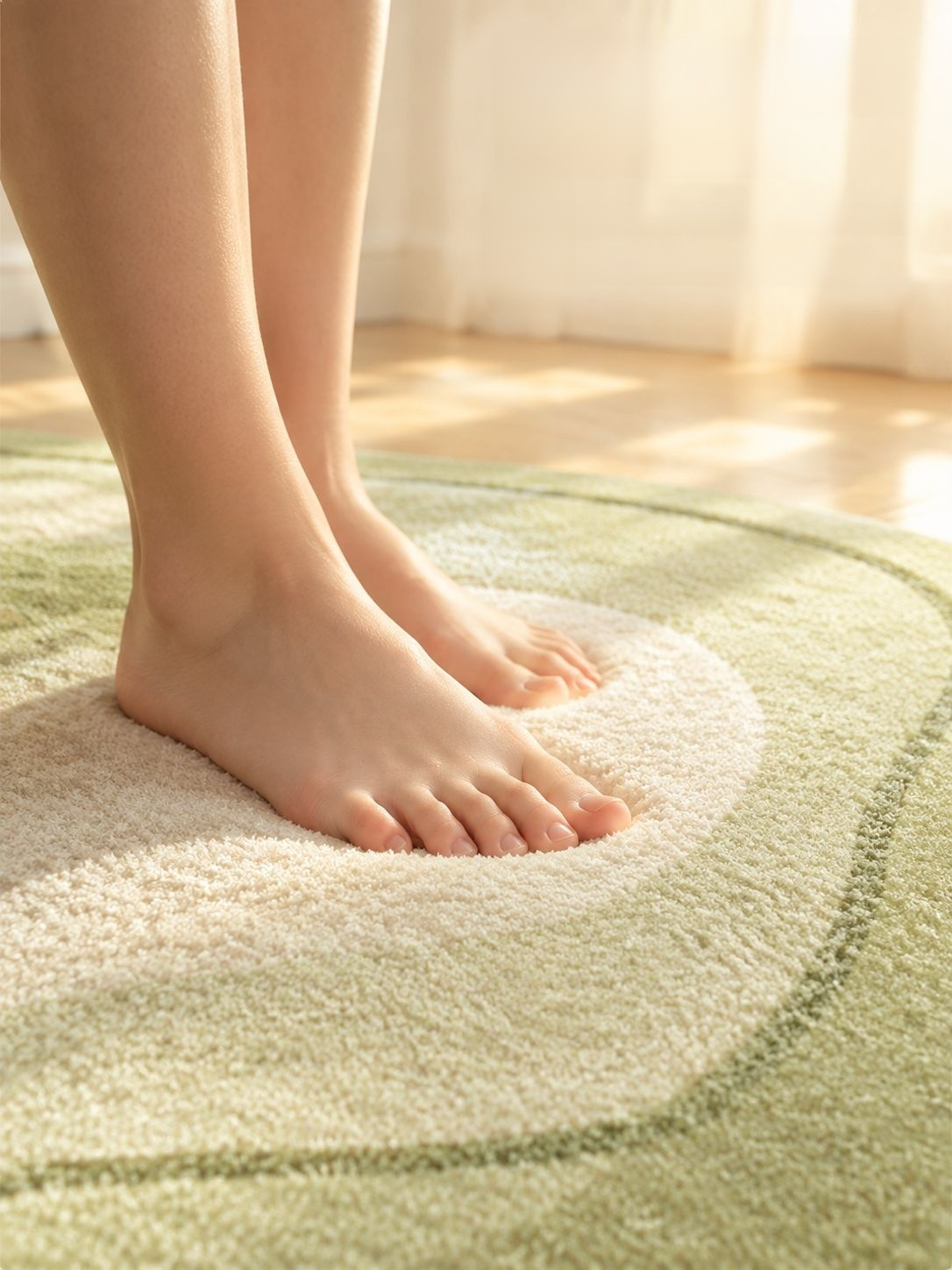 Alfombra de cachemira sencilla color crema para sala de estar/dormitorio, antideslizante y resistent