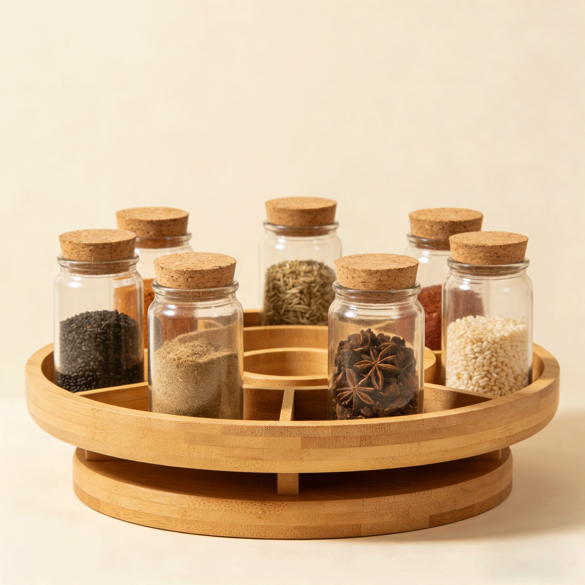 多功能旋轉式調味收納盒（5件組）