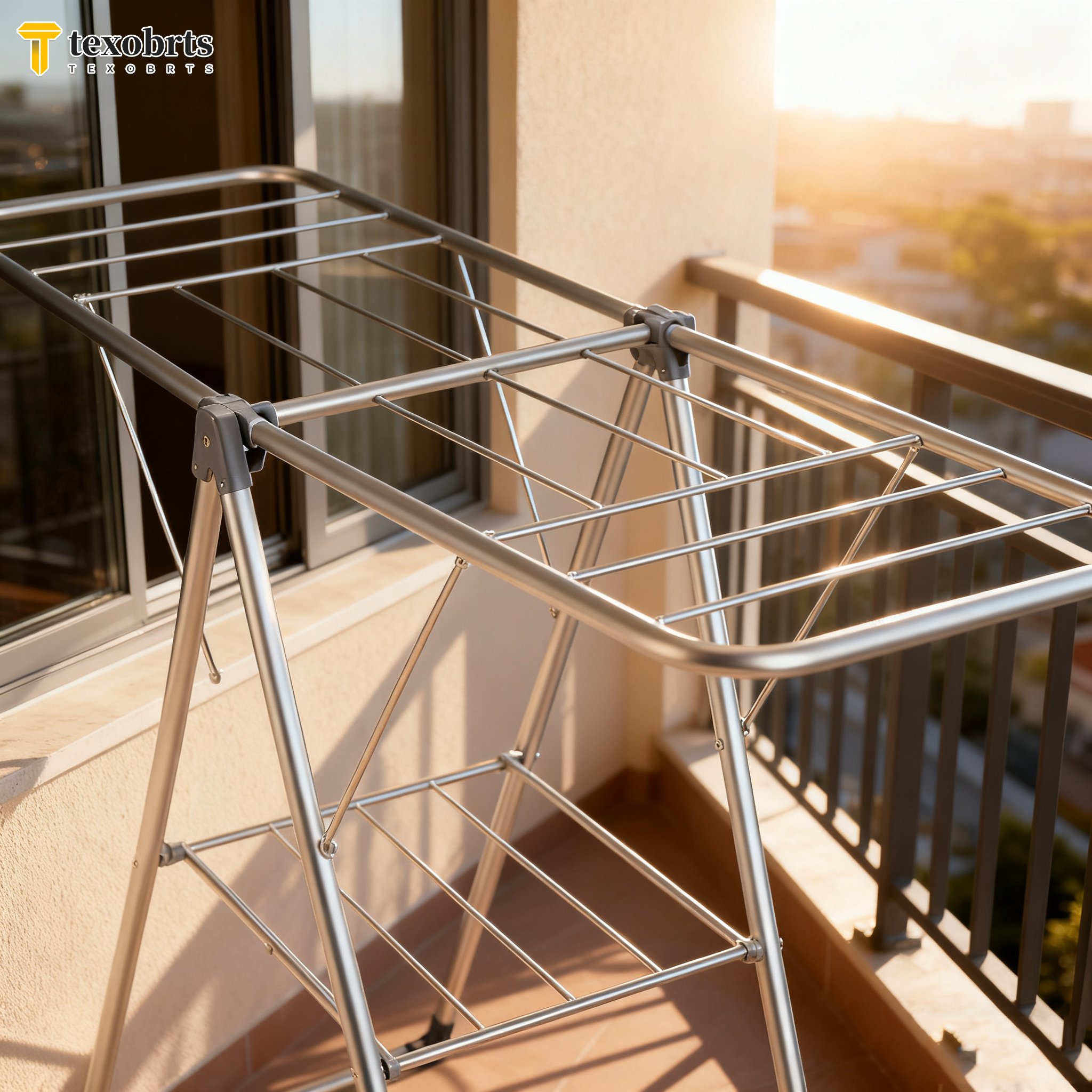 ราวตากผ้าประหยัดพื้นที่แบบพับได้