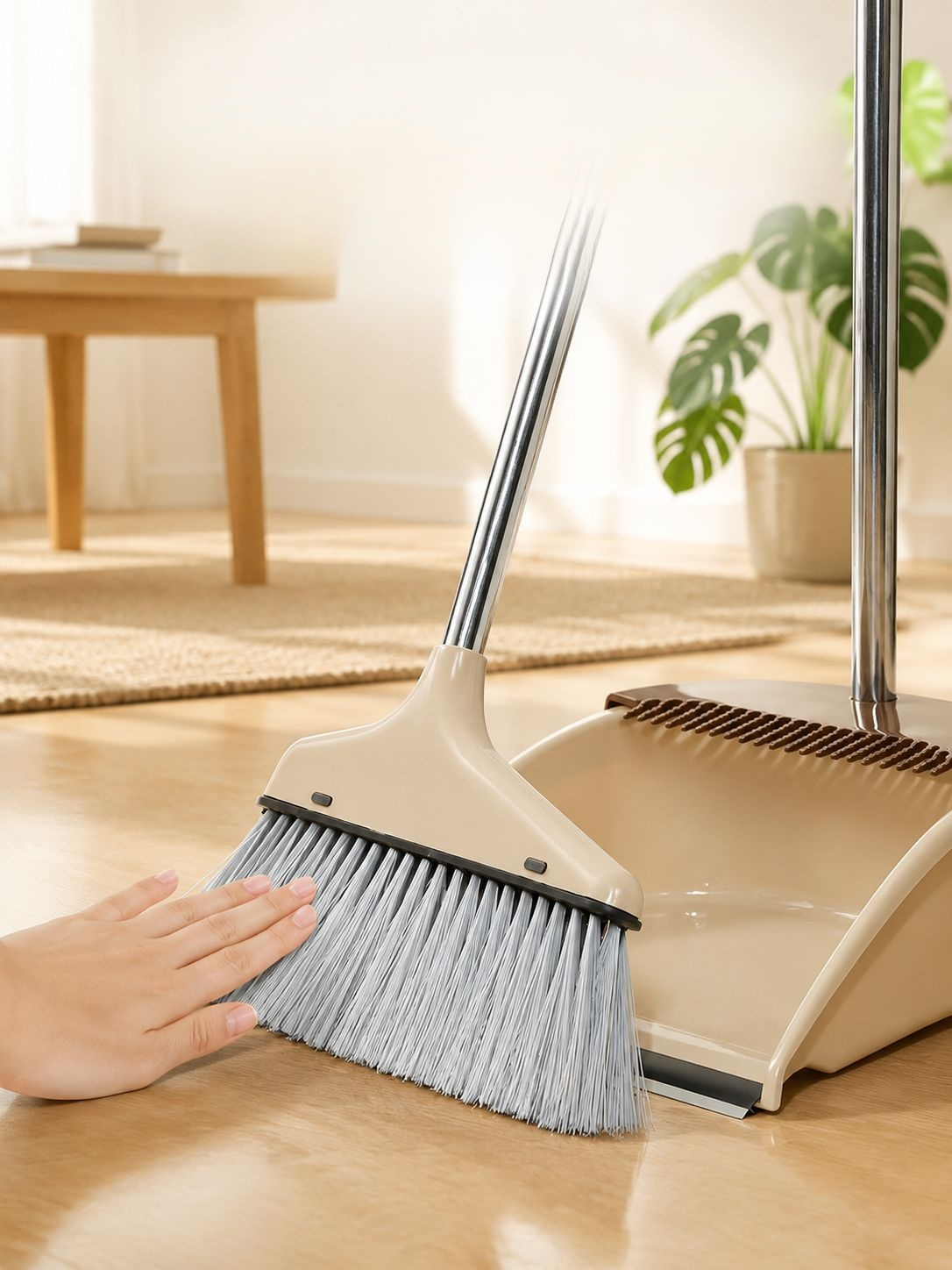 Anti-hair tangling magic broom with large squeegee