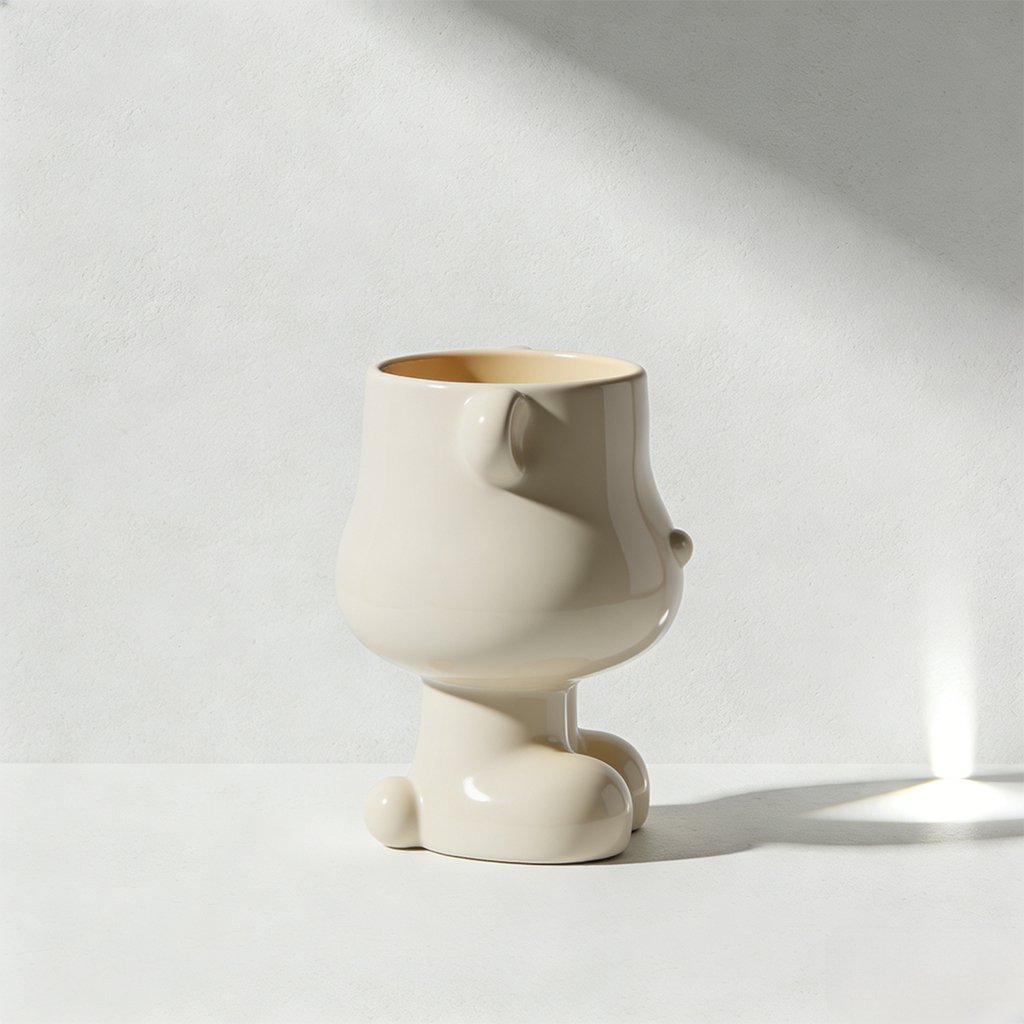 Aranyos állatos kerámia bögre fehér háttéren