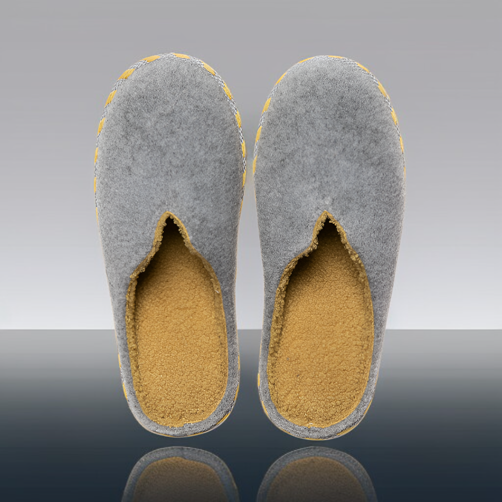 단색 펠트 남성 가정용 면 슬리퍼