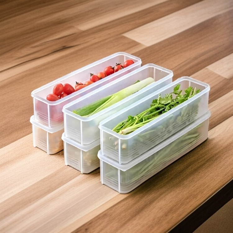 녹색 채소와 파를 보관하기 좋은 직사각형 식품 보관함