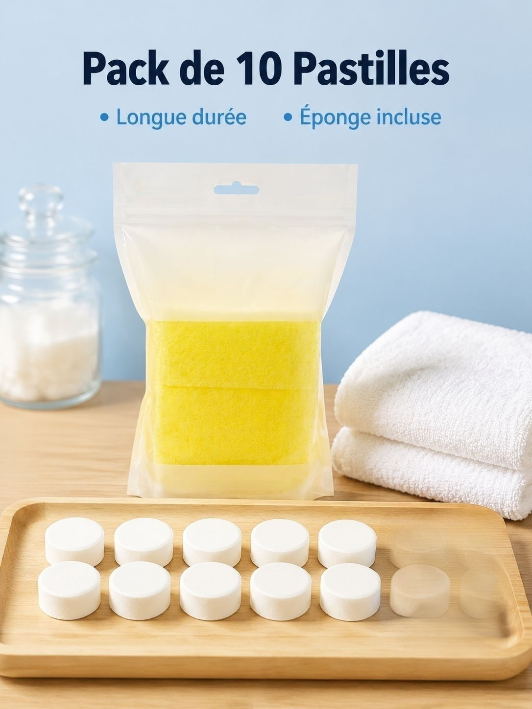 Tablettes de nettoyage multifonctions à l'acide citrique, tampons de récurage pour salle de bain