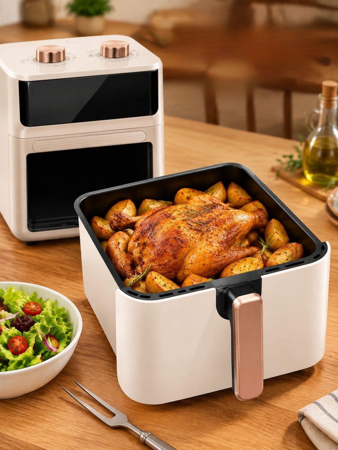 Große elektrische Fritteuse mit Mehrfachfunktion