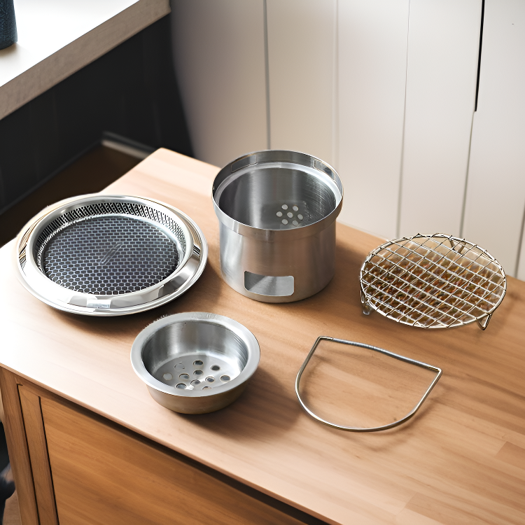 Mini barbecue coréen portable en acier inoxydable pour usage domestique et extérieur