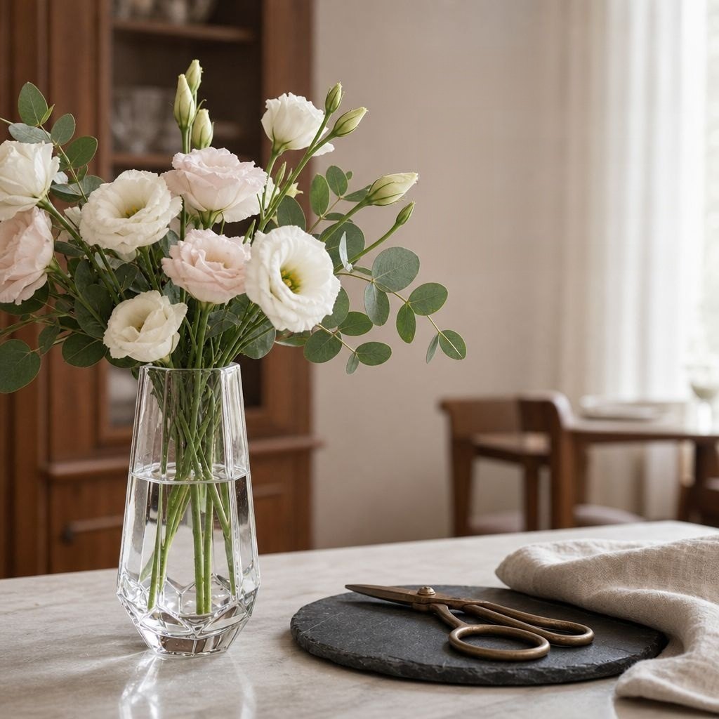 Elegante Glasvase Transparent Große Öffnung für Blumen & Deko