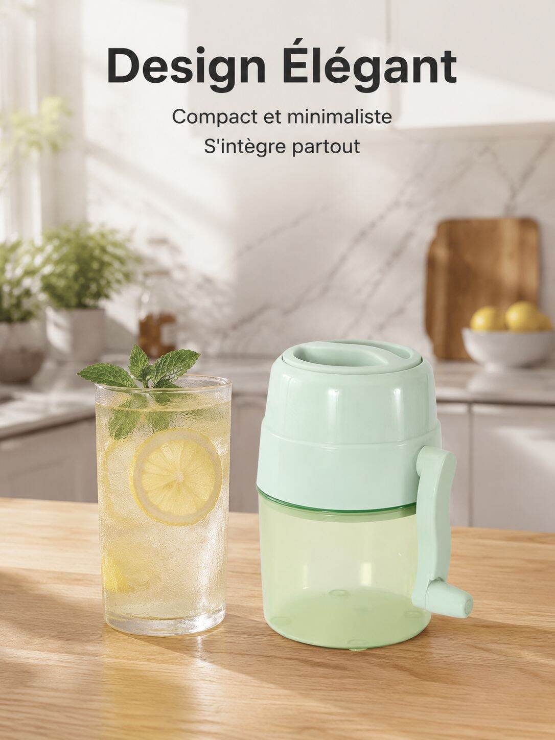 Broyeur à glace manuel pour la maison, petit appareil pour glace râpée et granités
