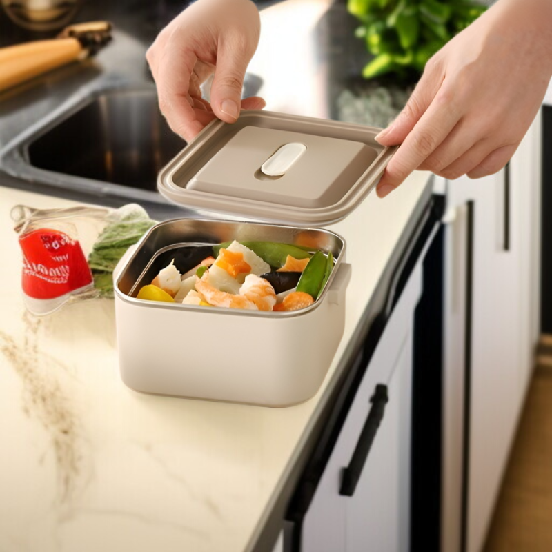스테인리스 스틸 도시락 상자 휴대용 식품 보관 용기 칸막이 도시락 상자 전자레인지용 학생 도시락 상자 단열 식기류