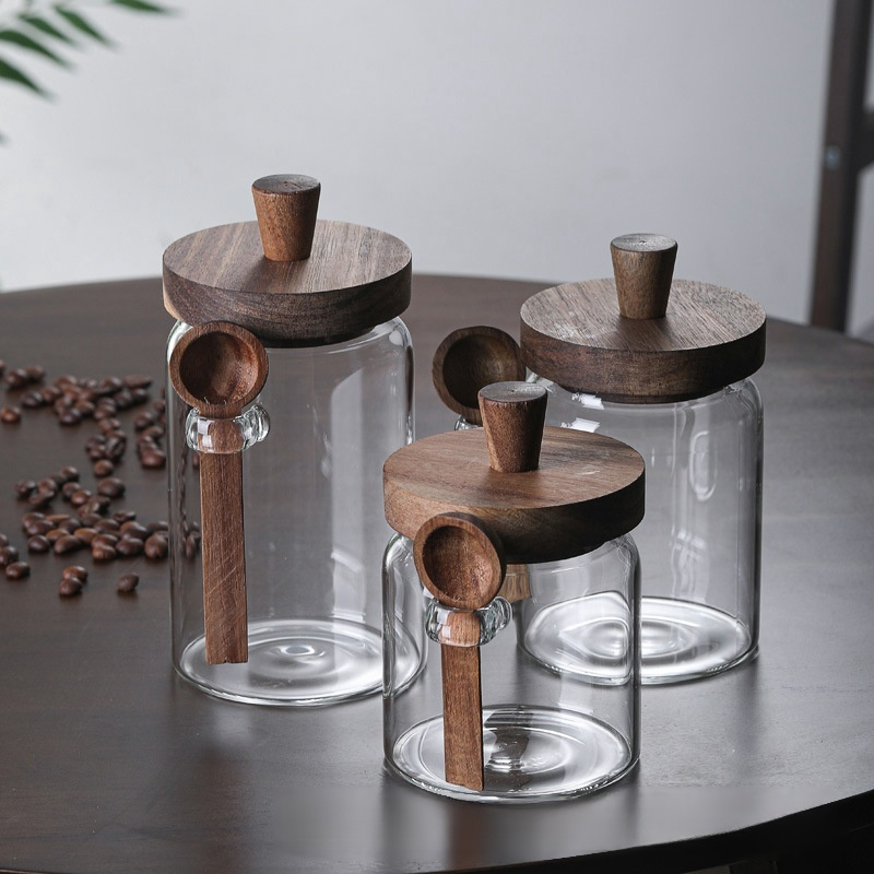 玻璃咖啡密封儲物罐