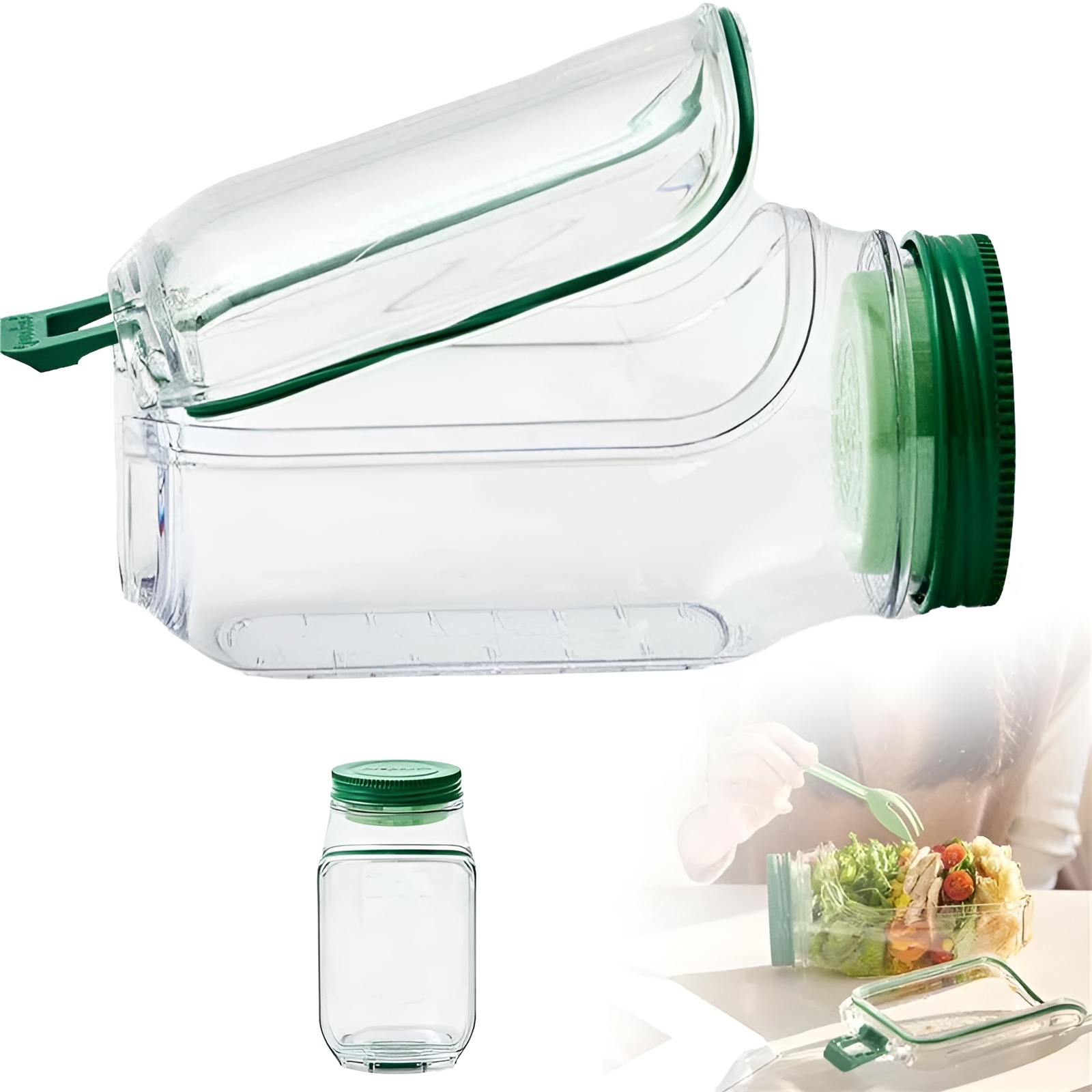 Side-Opening Separation Salad Jar for Fruits and Vegetables
