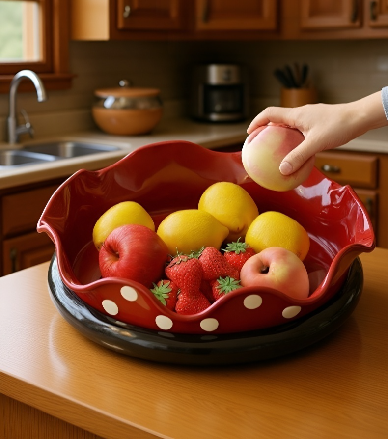 จานผลไม้หมุนได้เพิ่มความสวยงามให้บ้าน