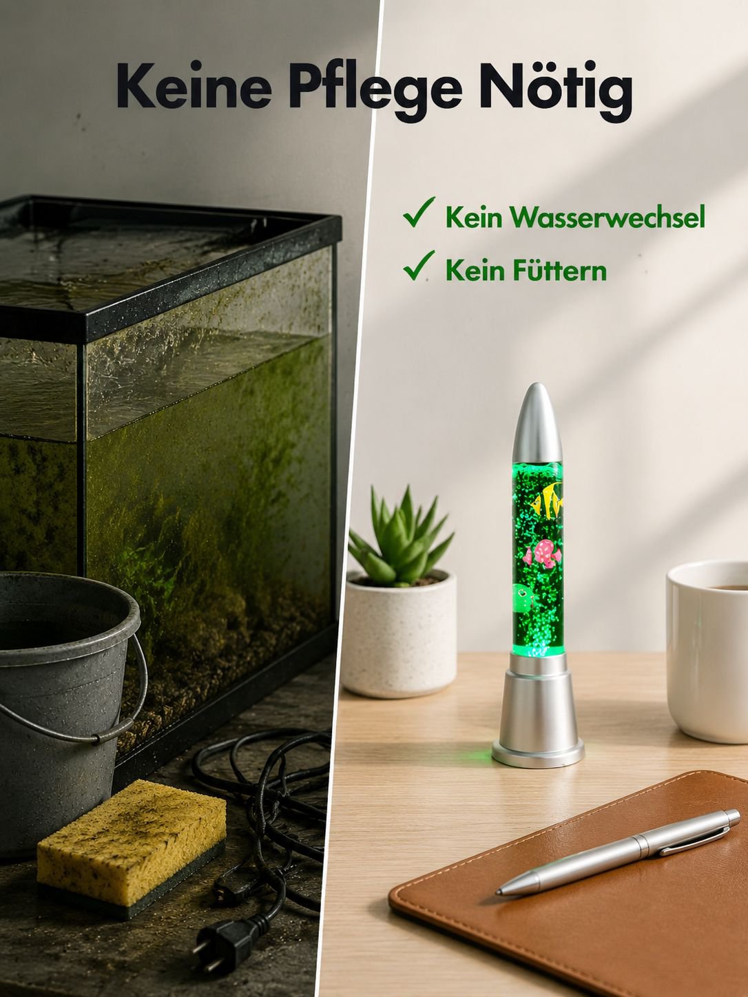 LED Blasen-Säulenlampe mit Farbwechsel und Aquarium-Effekt