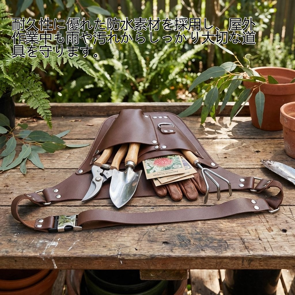 屋外用ガーデニングツール収納ウエストバッグ