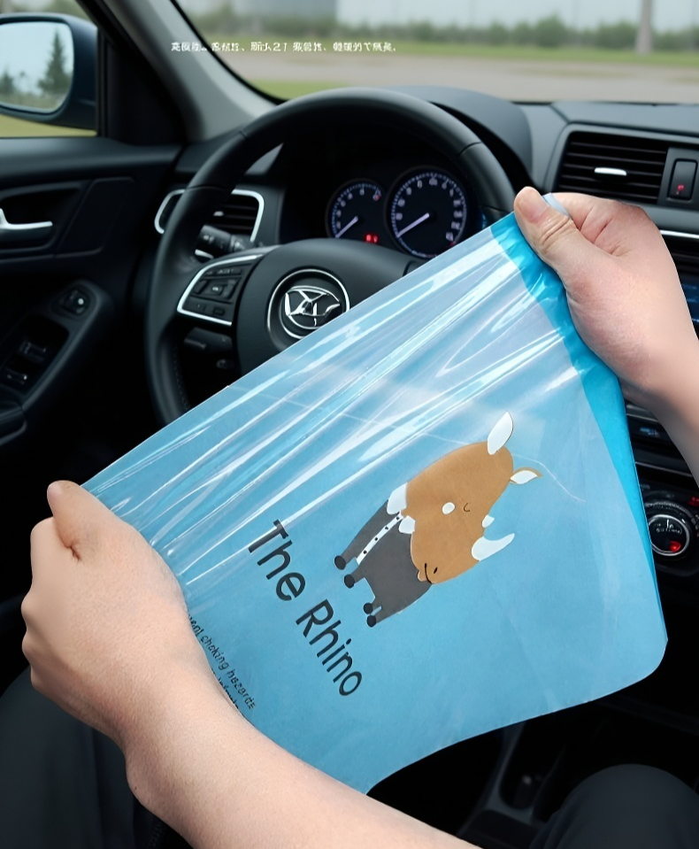 車内清潔を保つ粘着式ゴミ袋