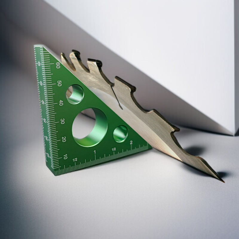 木工用具 直角三角形厚物定規 アルミニウム合金製厚型アングルゲージメトリックインペリアル高さ測定三角定規