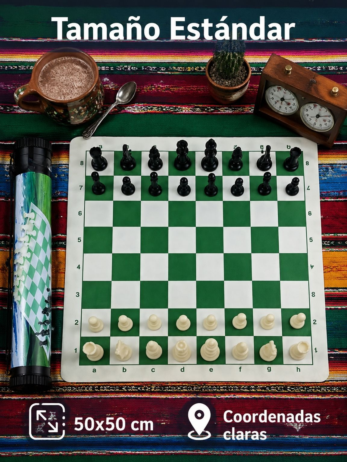 Juego de ajedrez tipo cubo portátil y plegable  con un tablero de ajedrez de cuero