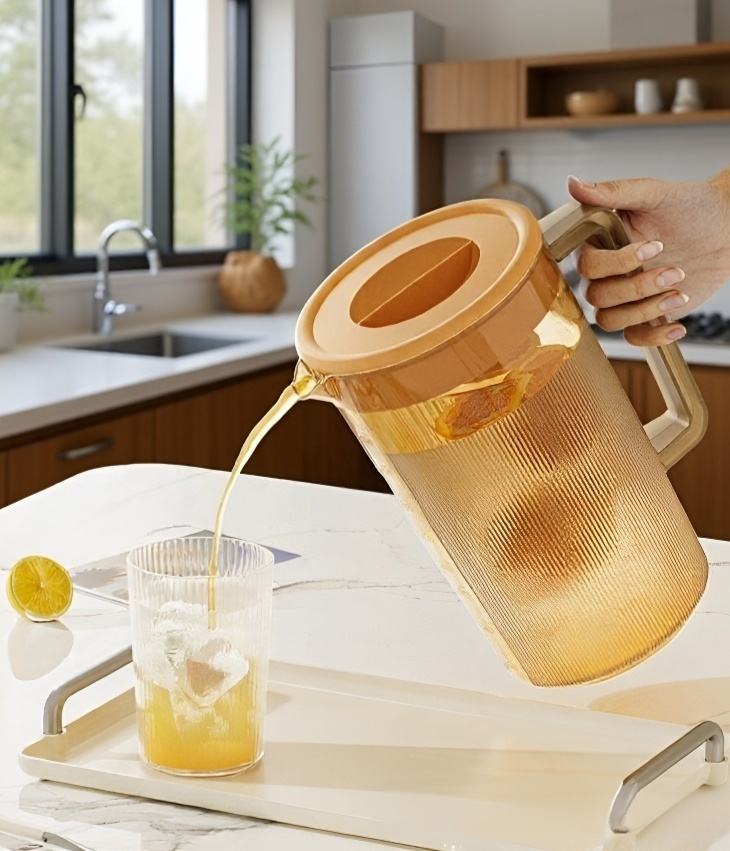 2000ml pitcher used for serving juice at a family gathering