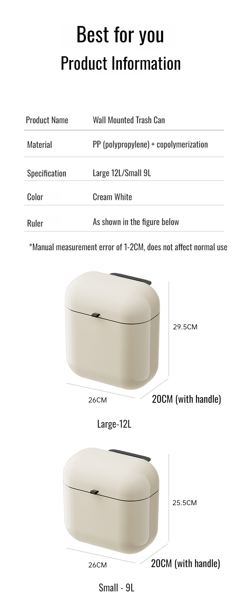 Hands-free lid operation on wall trash bin